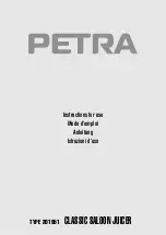 Предварительный просмотр 1 страницы Petra 201951 Instructions For Use Manual