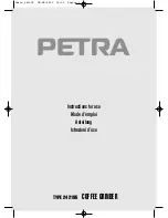 Petra COFFEE GRINDER Instructions For Use Manual предпросмотр