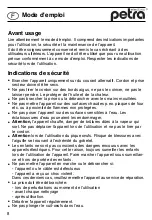 Preview for 8 page of Petra EA 10 Instructions For Use Manual