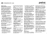 Preview for 5 page of Petra JB 31 Instructions For Use Manual