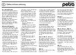 Preview for 3 page of Petra WA 10 Instructions For Use Manual