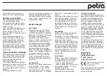 Preview for 4 page of Petra WA 10 Instructions For Use Manual