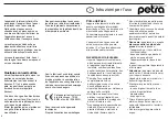 Preview for 8 page of Petra WA 10 Instructions For Use Manual