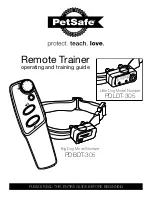 Petsafe Remote Trainer PDBDT-305 Operating And Training Manual preview