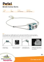 Предварительный просмотр 1 страницы Petzl Bindi E102AA00 Instructions