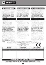 Preview for 129 page of PEUGEOT EnergySaw 254DB Operating Instructions Manual