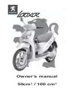 PEUGEOT Looxor 100 cm3 Owner'S Manual preview