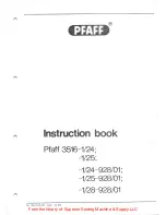 Предварительный просмотр 1 страницы Pfaff 3516-1/24 Instruction Book