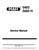 Предварительный просмотр 1 страницы Pfaff 5483 H Service Manual