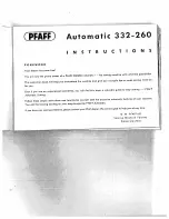 Предварительный просмотр 2 страницы Pfaff Automatic 260 Instruction Book