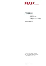 Pfaff POWERline 2591 ME Service Manual preview