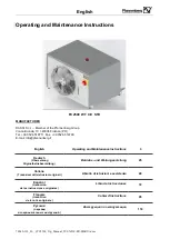 Pfannenberg PC2500 WT CE STD Operating And Maintenance Instructions Manual preview