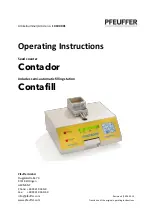 Preview for 1 page of Pfeuffer Contador Operating Instructions Manual