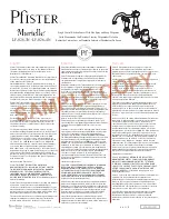 Preview for 1 page of Pfister Marielle LF-026-3N Installation Instructions Manual