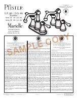 Preview for 1 page of Pfister Marielle LF 46 Series Manual