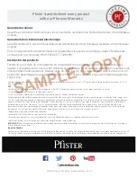 Предварительный просмотр 24 страницы Pfister Pasadena F-529-EPDS Welcome Manual