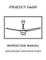 Phaesun DC Ceiling Fan Instruction Manual предпросмотр