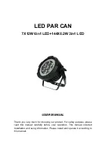 Phantos LED PAR CAN User Manual preview