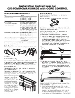 phase II Custom Roman Shade with Cord Control Installation Instructions предпросмотр