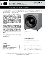 Preview for 1 page of Phase Technology PC-SUB WL-8 Owner'S Manual & Installation Instructions