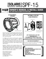 Preview for 1 page of Phase Technology SPF-15 Owners Manual/Install Manual