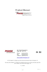 Предварительный просмотр 2 страницы Phase PHASEPERFECT PT007 Operation & Installation Manual