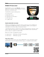 Preview for 1 page of Phason RS485-FD Installation Manual