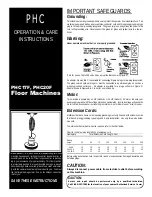 PHC PHC17F Operation & Care Instructions preview