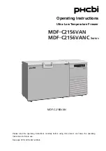 Phcbi MDF-C2156VAN Series Operating Instructions Manual preview