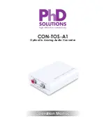 Preview for 1 page of PhD Solutions CON-TOS-A1 Operation Manual