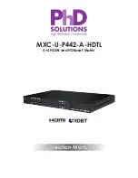 PhD Solutions MXC-U-P442-A-HDTL Operation Manual предпросмотр