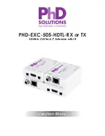 Предварительный просмотр 1 страницы PhD Solutions PHD-EXC-505-HDTL-RX Operation Manual