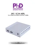 Предварительный просмотр 1 страницы PhD Solutions SPC-1C1H-HDTL Operation Manual