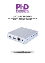 Preview for 1 page of PhD Solutions SPC-P1C1H-HDTE Operation Manual