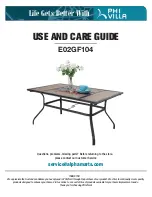 Preview for 8 page of PHI VILLA E02GF0401-048-01 Use And Care Manual