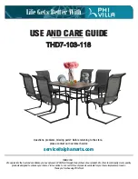 Preview for 1 page of PHI VILLA THD7-103-118 Use And Care Manual