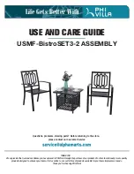 PHI VILLA USMF-BistroSET3-2 ASSEMBLY Use And Care Manual предпросмотр