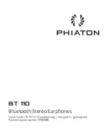 Предварительный просмотр 1 страницы Phiaton BT 110 Quick Manual