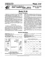 Philco 37-61 Service Bulletin предпросмотр