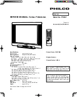 Preview for 1 page of Philco PF2907 Service Manual