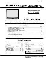 Preview for 1 page of Philco PH2190 Service Manual