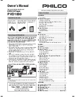 Preview for 1 page of Philco PVD1000 Owner'S Manual