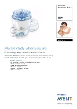 Предварительный просмотр 1 страницы Philips AVENT AVENT SCF276/16 Specifications