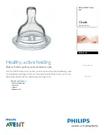 Philips AVENT AVENT SCF631/27 Specification Sheet preview