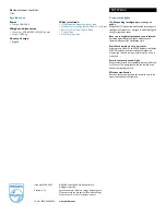 Предварительный просмотр 2 страницы Philips AVENT SCF276/32 Specification Sheet