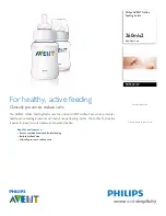 Philips AVENT SCF643/27 Specification Sheet предпросмотр