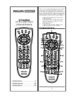 Предварительный просмотр 1 страницы Philips/Magnavox 4 FUNCTION UNIVERSAL REMOTE - WITH BACK LIGHTED KEYPAD User Manual