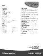 Preview for 2 page of Philips/Magnavox AZ1005 Specifications