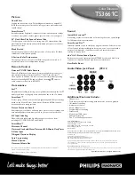 Preview for 2 page of Philips/Magnavox TS3661C Specifications