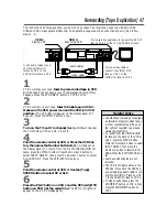 Предварительный просмотр 47 страницы Philips/Magnavox VCR 462 Owner'S Manual